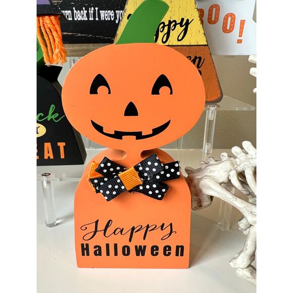 Halloween Mixed Wooden Plastic decorative lot of 6 - Picture 13 of 14